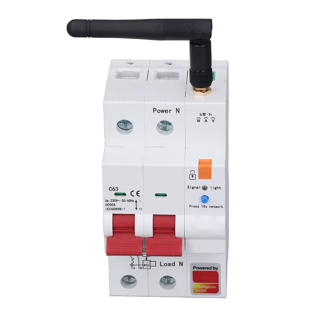 Metering Circuit Breaker Smart 2P 63A for Tuya APP Mobile Remote Control Supplies AC230V