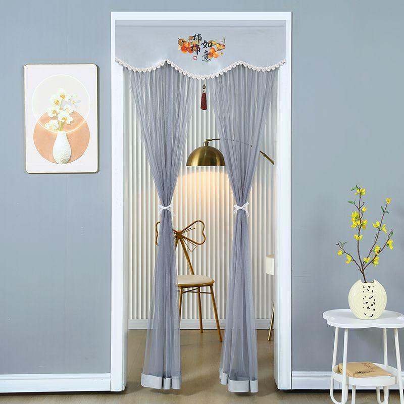 All-Season Household Curtains: Summer Mosquito and Insect-Proof, No-Drilling, Telescopic-Rod Sheer Curtains for Bedroom and Kitchen Room Dividers