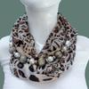 Chiffon Material Gradient Shawl Pearl Bead Chain Beach Scarf Light Luxury Scarf  Women's