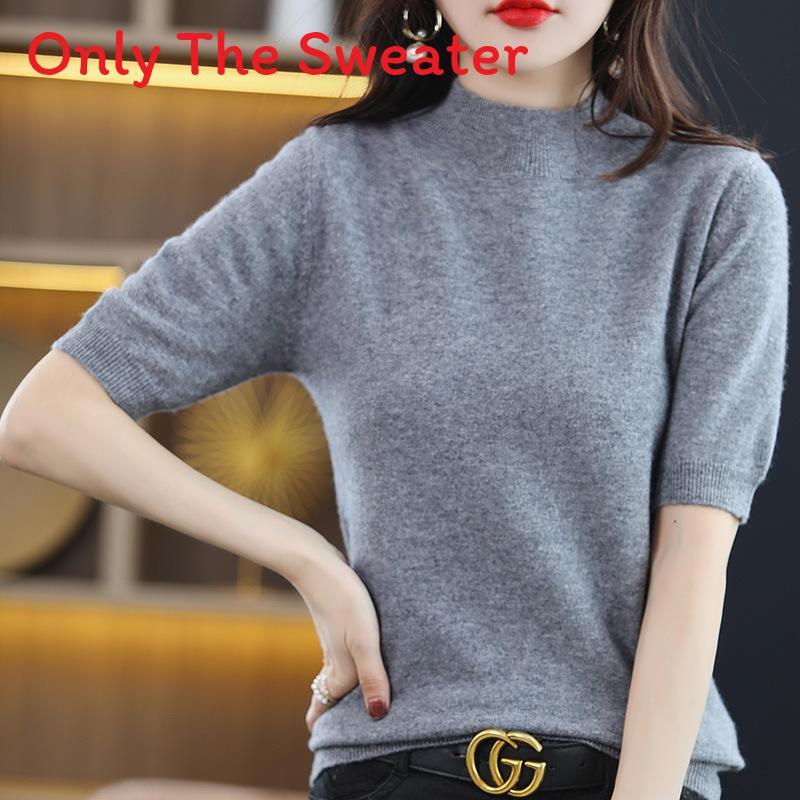 Womens Slim Fit Knit Tshirt With Splicing Detail For Casual Office Wear