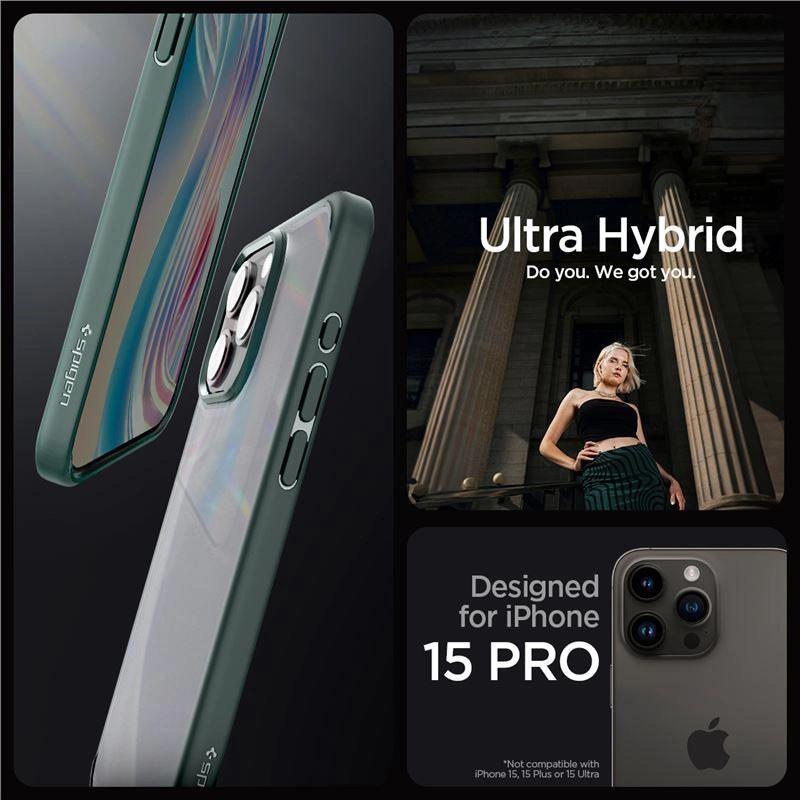Etui Spigen Ultra Hybrid Na Iphone 15 Pro - Ciemnozielone