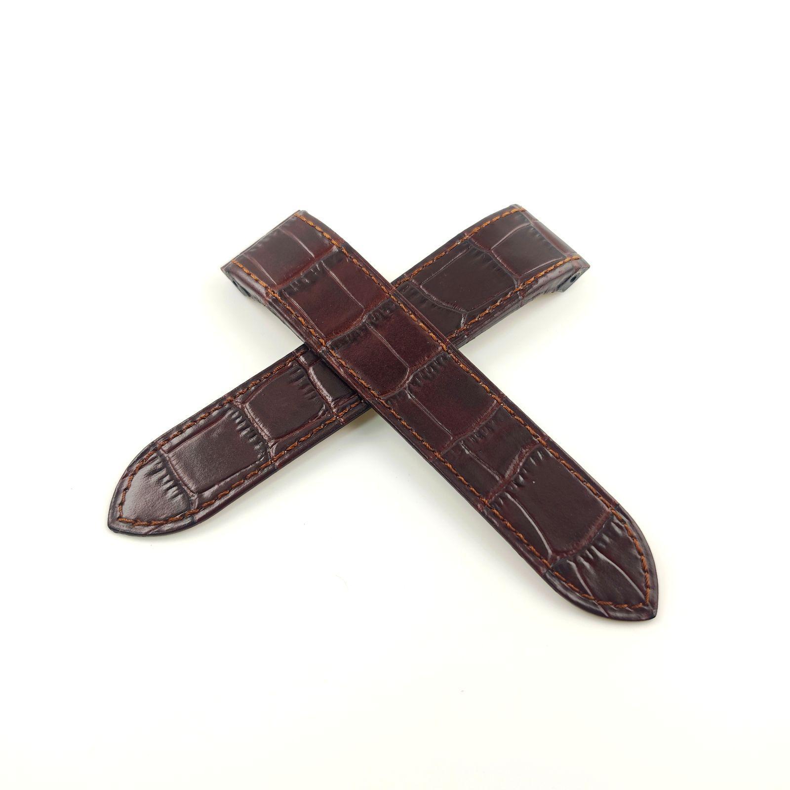 Used 23mm watch Italian leather belt brown [Compatible with] Cartier Santos 100 LM Cartier