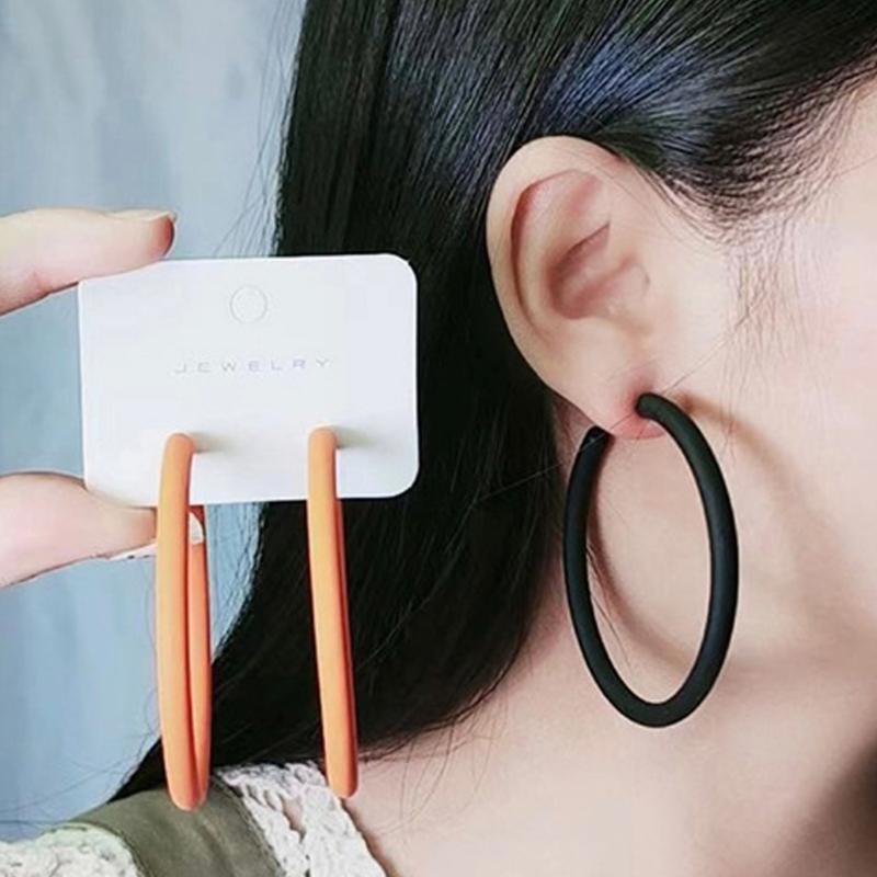 Stylish Circle Hoop Earrings Dangle Earrings Comfortable Ear Jewelry Acrylic Texture Suitable for Daily and Party Wear