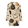 Women's Casual Cardigan Halloween Printed Long Sleeve Top With Pockets