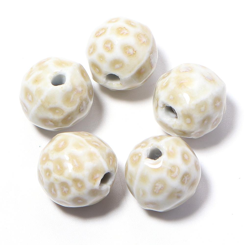 5pcs/lot 16mm Leopard Ceramic Beads Colored Dots Loose Spaced Round Porcelain Beads For DIY Charms Bracelet Necklace Accessories