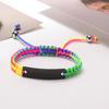 Bracelet d'identification en corde gravé personnalisé tressé réglable amitié couples femmes hommes nom personnalisé initiales bracelet de poignet