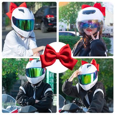 Casco da moto Decorazione Fiocco Adesivo Grande Fiocco Ornamento Universale Decorazione Casco Moto Patch Casco Moda