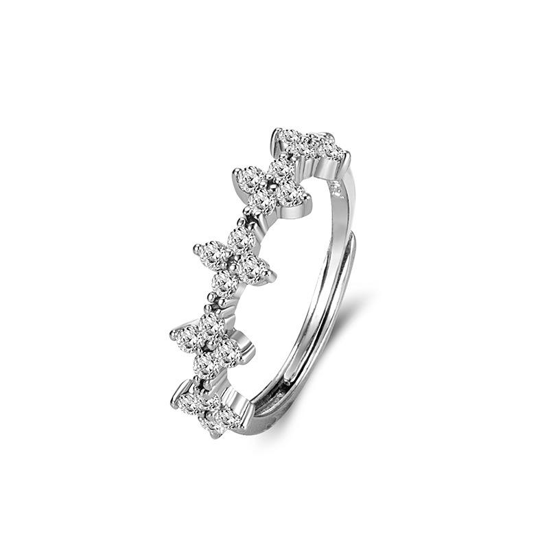 Trendy Women's Open Flower Ring: Exquisite, Fashionable, Light Luxury Jewelry for Index Finger