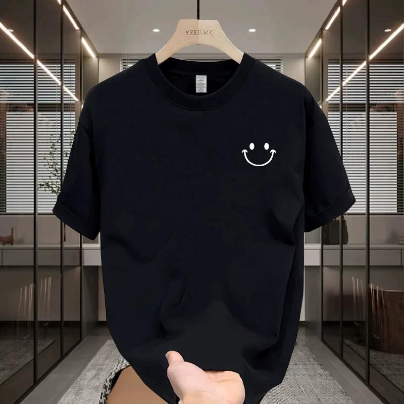 Men Cotton T Shirt Short Sleeve Casual Solid Color Crew Neck Top Summer Breathable Basic Tee for Daily Wear Comfort Fit