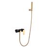 Tuqiu Bathtub Shower Set Wall Mounted Gold and White Bathtub Faucet, Bathroom Cold and Hot Bath and Shower Mixer Taps Brass