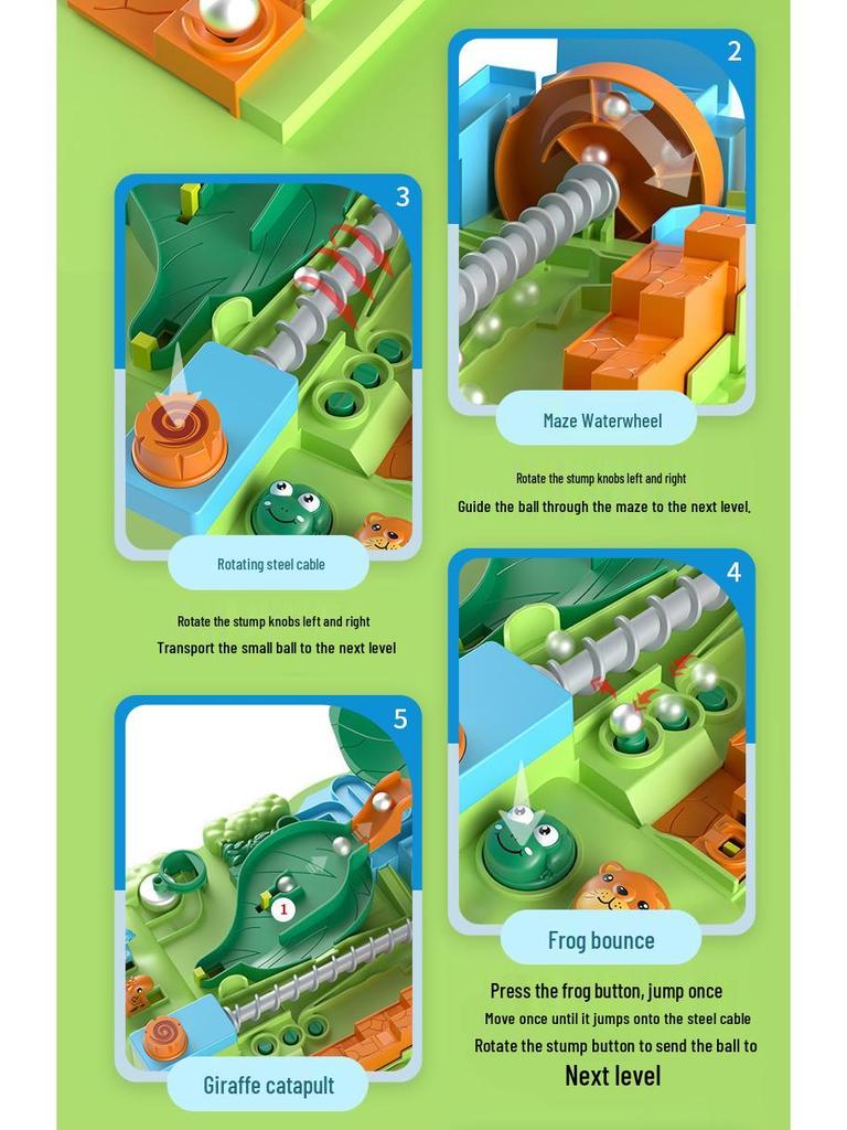 Jungle Dinosaur Adventure Marble Run Table Game for Kids - Ideal Birthday Toy