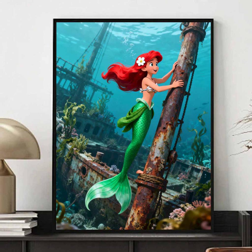 Disney Diamond Art Painting Kit Ariel 5D Diamond Painting Dot Art Home Wall Decor
