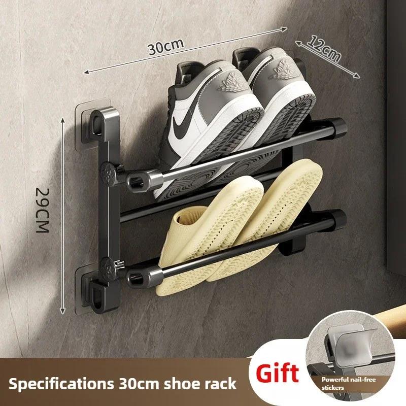 Bathroom Non Perforated Slipper Rack Wall Mounted Simple Entrance Shoe Bathroom Wall Mounted Door Mounted Shoe Storage Rack