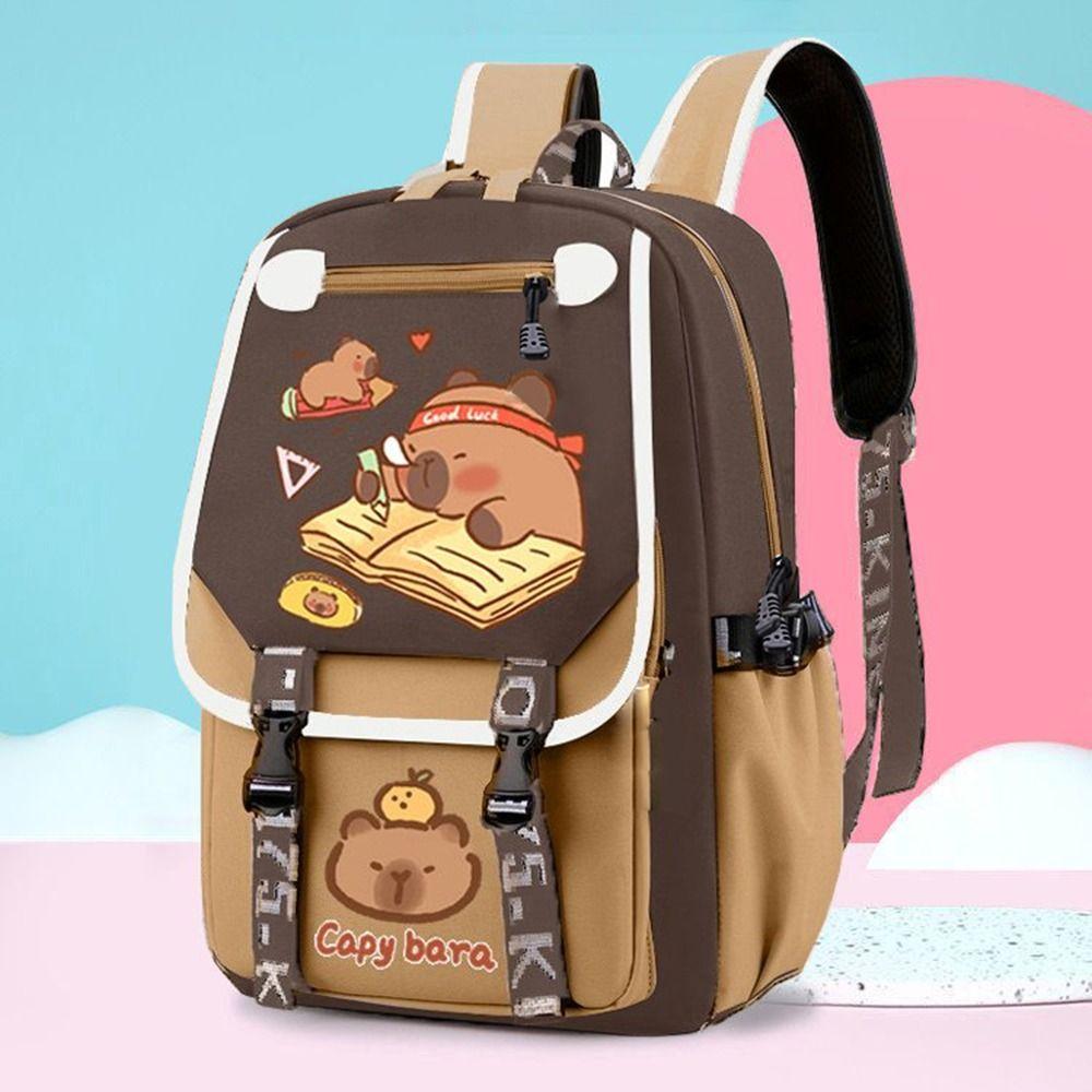 Oxford Cloth Capybara Backpack Waterproof Children's Backpack Cartoon Animal School Bag Gifts