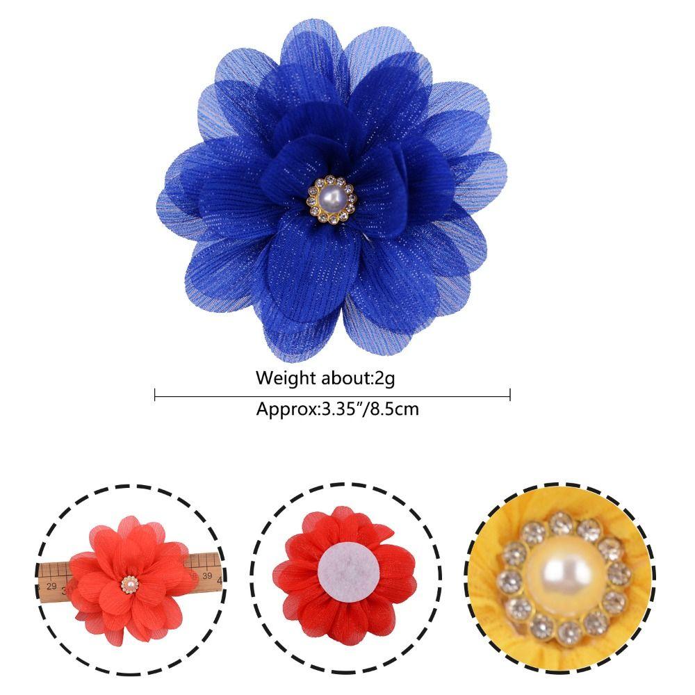 5PCS Chiffon Chiffon Flower Embellishment Handmade Material  Clothes Decoration