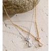 Yhpup Stainless Steel Flower Cubic Zirconia Drop Necklace Delicate Fresh Summer Collar Chic Jewelry for Women Waterproof Gift