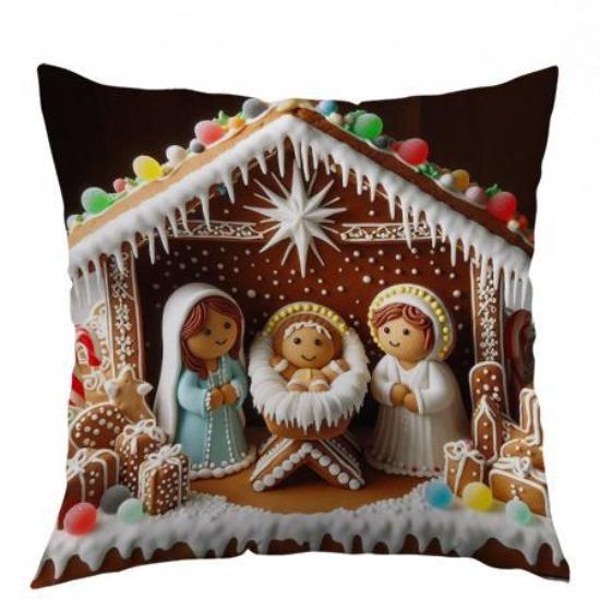 New Style Pillow Cover Christmas Print Sofa Decoration Cushion Cover Living Room Bedroom Pillow Cover Holiday Gift