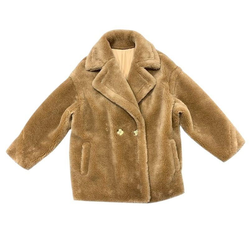 Neuer körniger Imitationslammfellmantel Damen Schafschur verdickt warm kurzer modischer Mantel