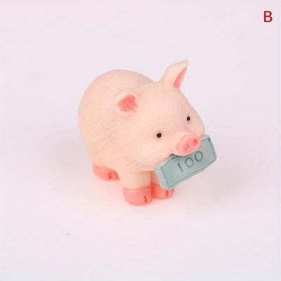 Søt Mini Gris 5 Babygriser Figur Resin Ornamenter Miniatyrmodell Mini Dyrestatue Bonsai Dekorasjon 5 stk/sett