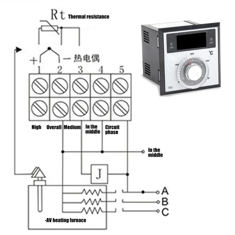 220V Knob 0-400 Degree Digital Thermostat Powered Temperature Controller Heat Resistance Thermostat For Baking