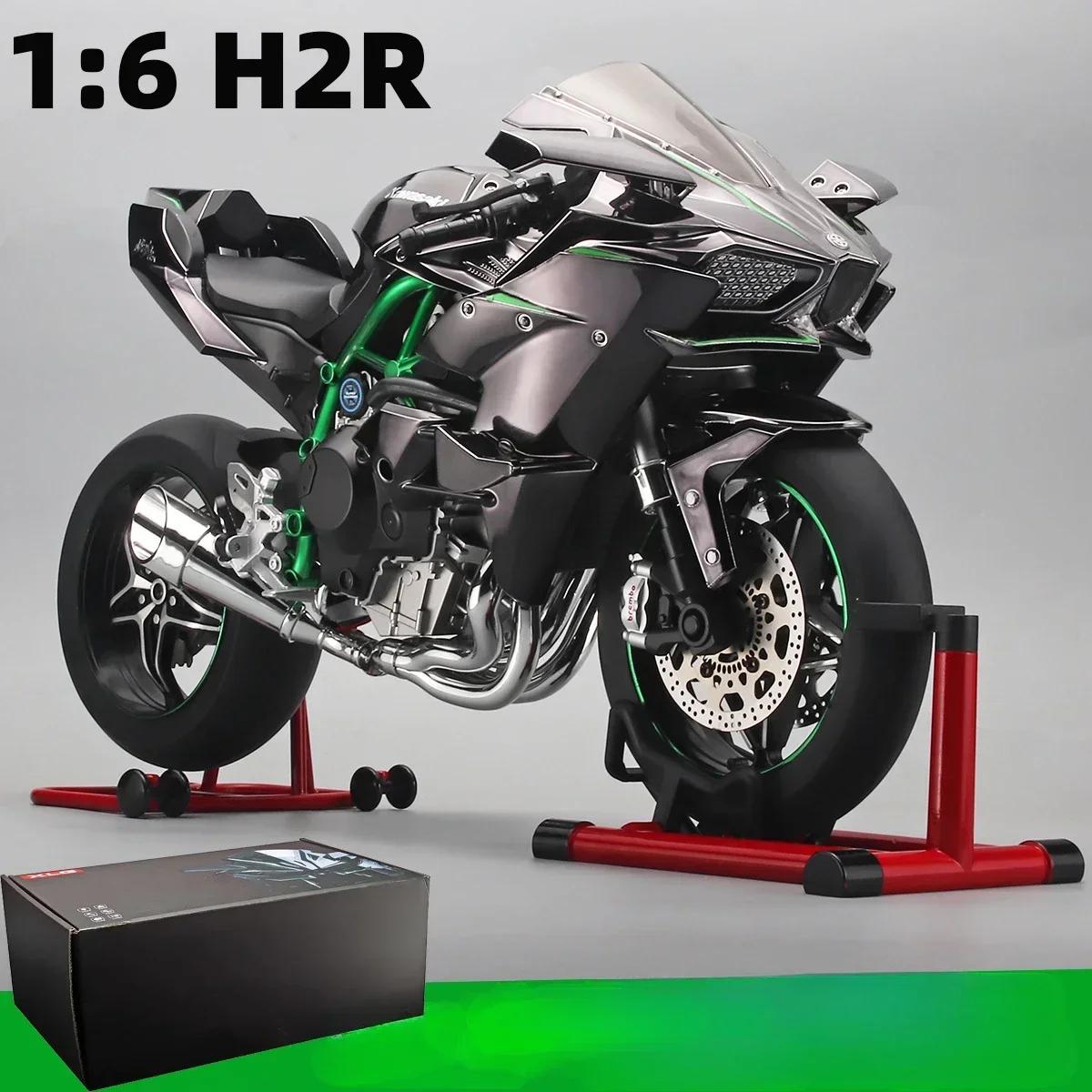 1:6 Kawasaki H2R Загружаемая Распыляемая Динамическая Металлическая Сплавная Литая Модель Мотоцикла Звук И Свет Подарок Модель Мотоцикла из Сплава