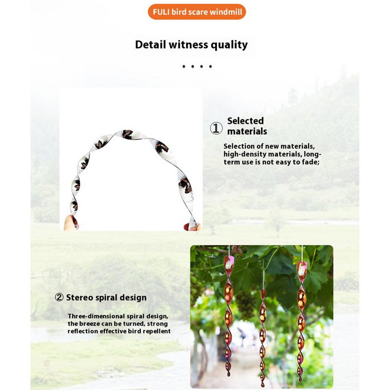 Reflective Scare Rods 10X Reflective Bird Control Spinner Decorative Glossy House Control Reflectors For Outside To Keep