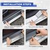 4PCS Tri-Color Door Sill Protectors, Anti-Scratch Carbon Fiber Entry Step Guard Sticker, Universal Car Front/Rear Door Threshold Protection Stripe