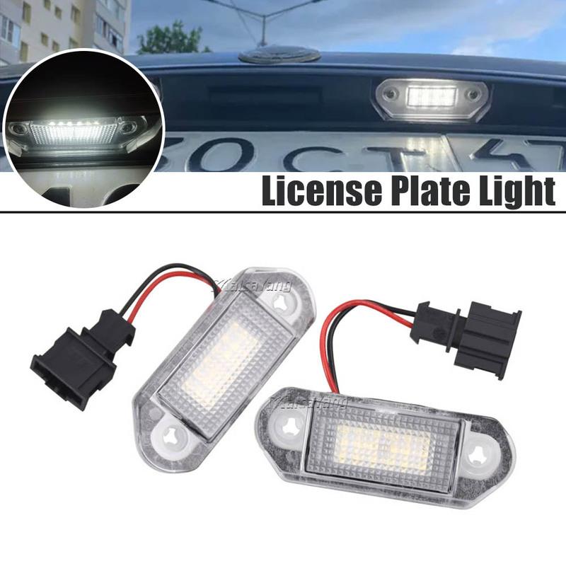 1 Pair LED Car License Number Plate Light Lamp Bulbs Auto Illumination Licence Plate Parts For VW Golf MK3 For Skoda Octavia I
