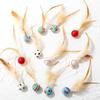 Soulchen 40 Pcs Interactive Cat Feather Ball Toy Set 2025 New Bouncy Rubber Elastic Rolling Balls Toy with Feather for Bored Indoor Cats Playful