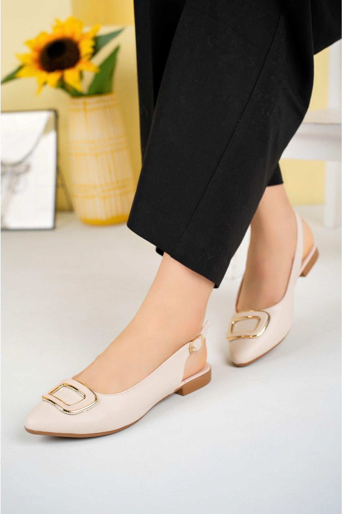 

Женские модные балетки из искусственной кожи на толстом каблуке Duposi с открытой спиной и квадратной пряжкой, подробные летние повседневные балетки на низком каблуке 36