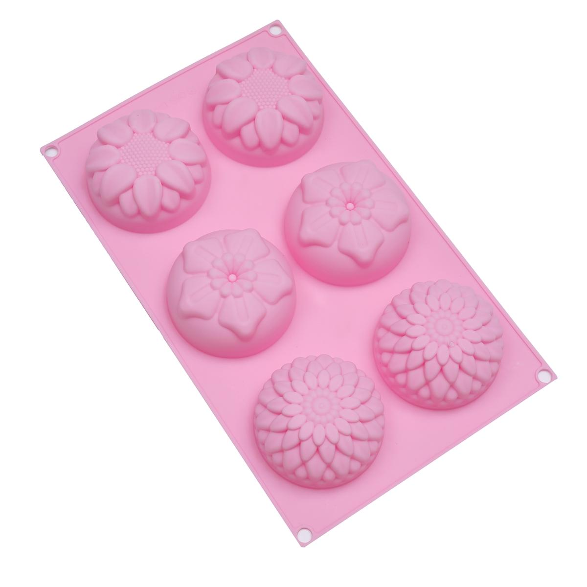 

Silicone Soap Molds, 6 Cavities Different Flower Shapes Silicone Mold, Perfect Making for Soap, Lotion Bar, Bombs random color