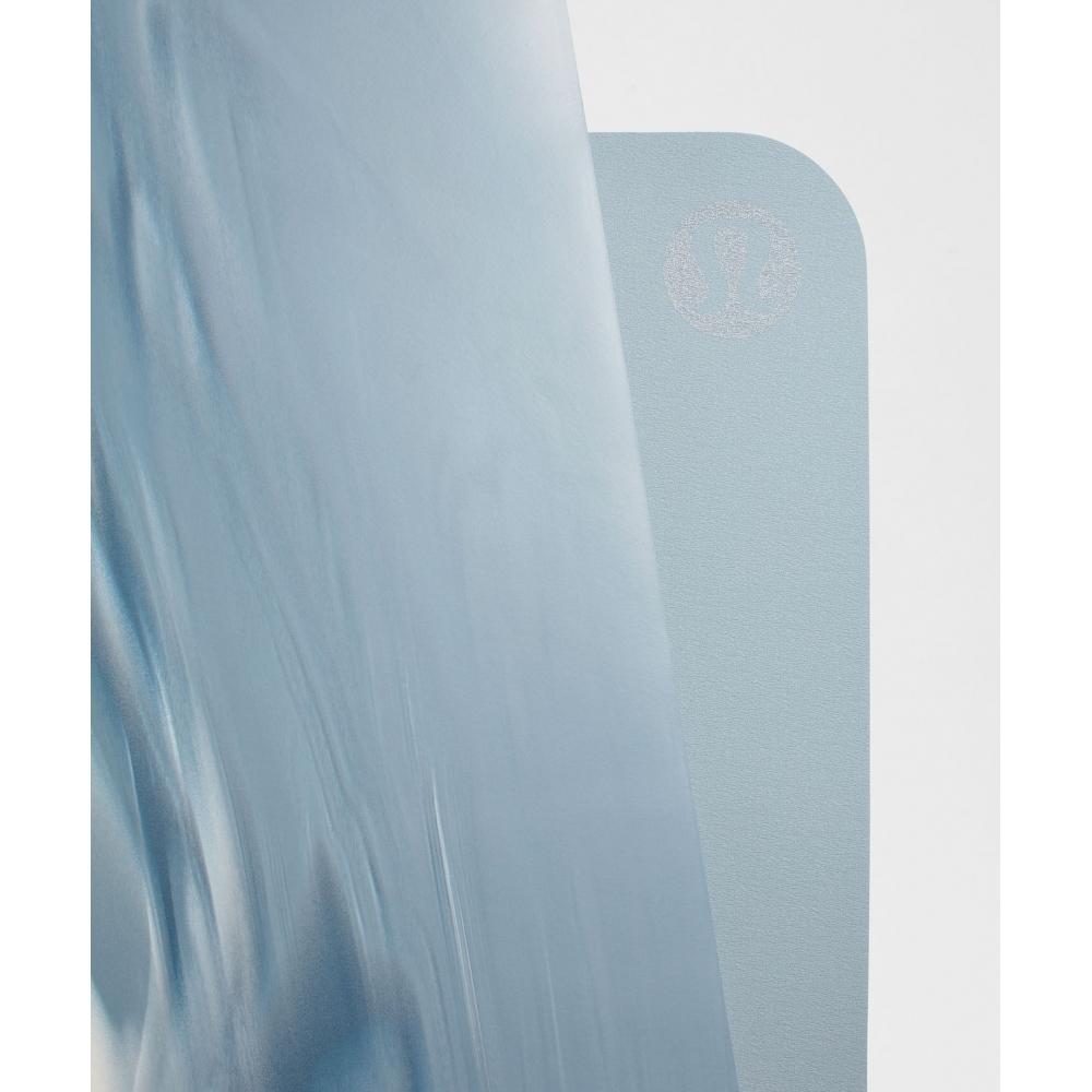 Lululemon The Mat 3mm  Made With Fsc  Certified Rubber Chambray Washed Denim Starch Blue White Chambray