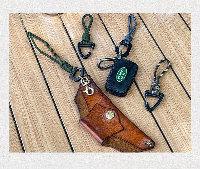 Neues 7-adriges Lanyard Schlüsselband, Anti-Verlust Handgelenk-Hängehaken, Multifunktionaler Dreiecks-Karabinerhaken für Outdoor-Camping