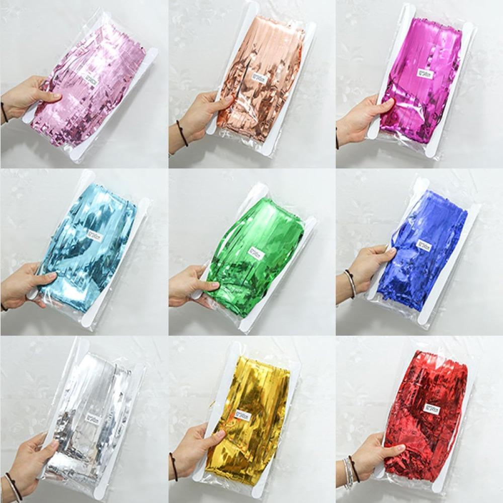 2M Foil Fringe Curtains Background Decoration Foil Tassel Curtain  Birthday Party