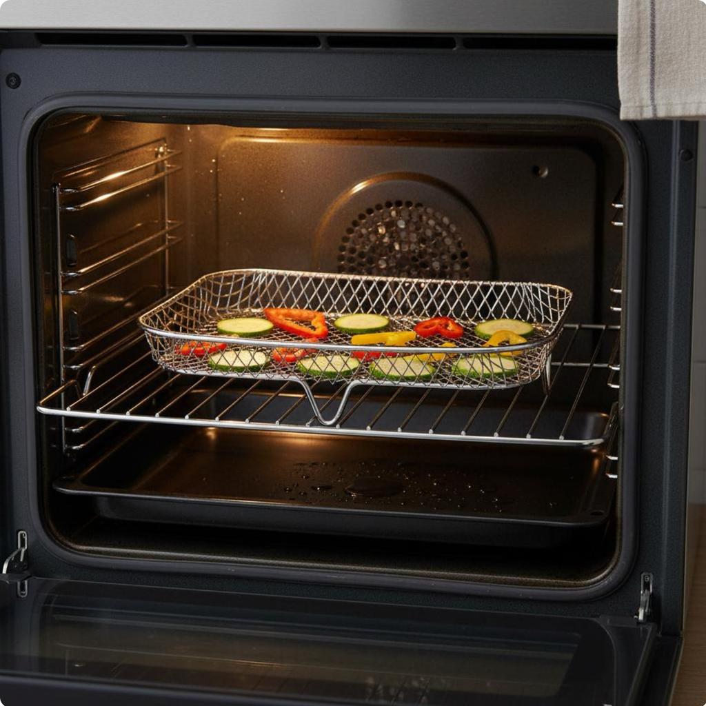 Air Fryer Rack Food Grade Air Fryer Grilling Rack Wire Grilling Basket Oven Crisper Tray Dishwasher Safe for Roasting