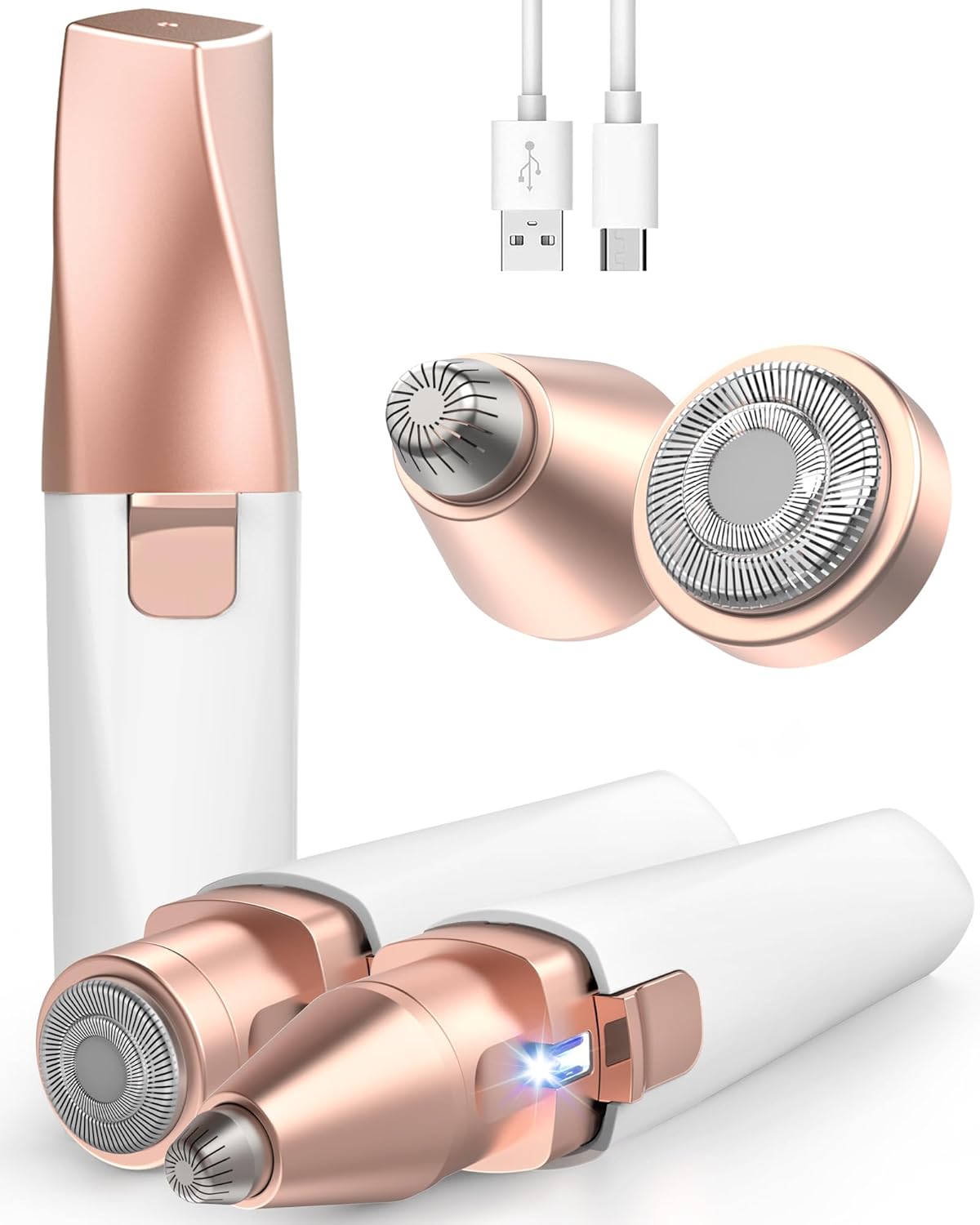 

Eyebrow & Facial Hair Removal for Women: 2 in 1 Rechargeable Eyebrow Trimmer & Face Shaver, Painless Electric Facial Eye brow Ra United States