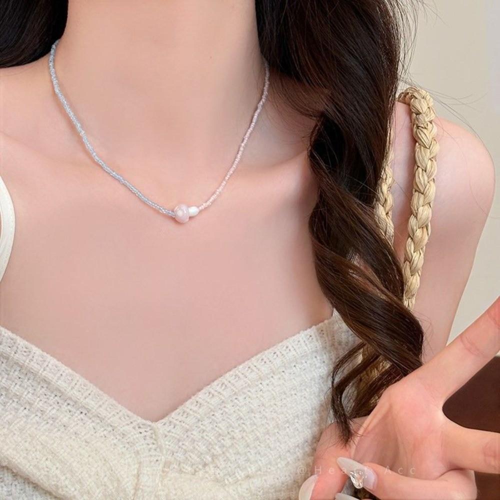Glass Beads Mushroom Beads Choker Cartoon Design Y2K Aesthetic Accessories  Summer Season