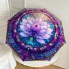 1pc Lotus Mandala Artwork Umbrella with Plastic Handle,Suitable for All Seasons Home Travel Outdoor UmbrellaDD1054