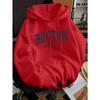 Herren Boston Schriftzug Premium Vielseitig Vintage Print Kapuzenpullover
