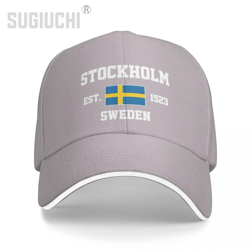 Baseball Cap Sweden EST Stockholm Capital Unisex Women Unisex Hip Hop Sandwich Caps Snapback Golf Hat Fishing