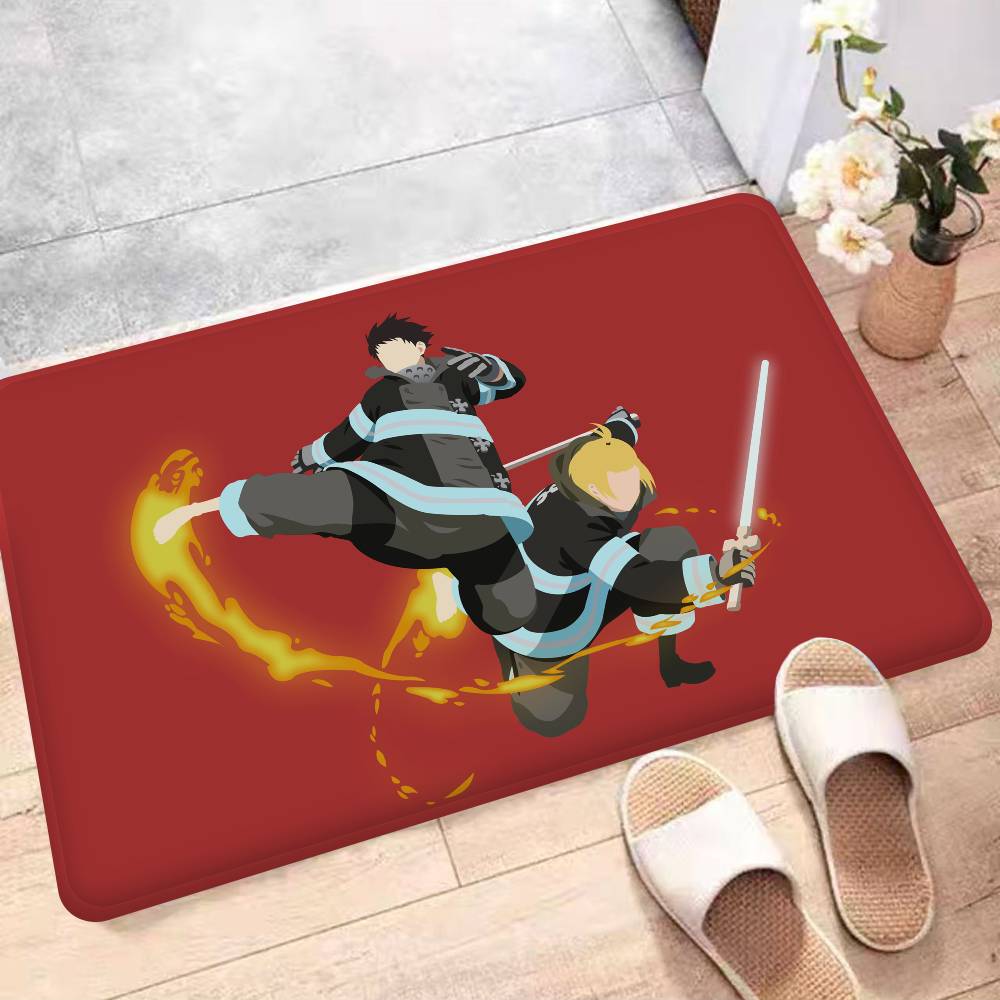 

Аниме Fire Force Коврик для ванной Противоскользящий Впитывающий воду Длинный коврик Подушка Коврик для спальни Приветственный придверный коврик 40x60 cm