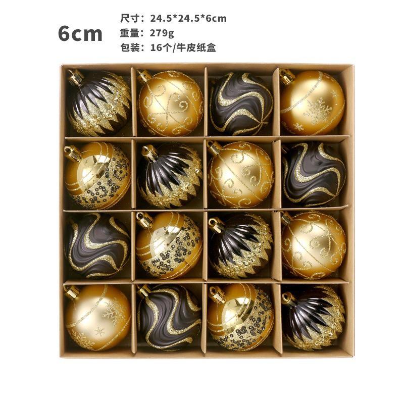 Christmas Ball Ornaments Set 6cm 16pcs Painted Xmas Tree Decorations Holiday Hanging Balls