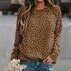 Damen Casual Top mit Leopardenmuster und Raglanärmeln