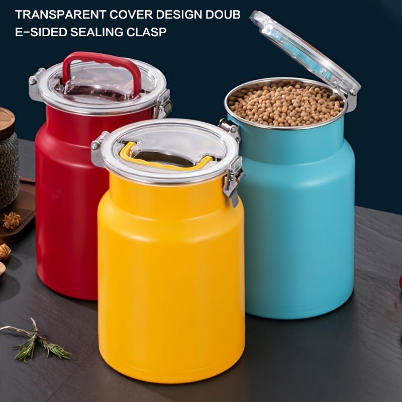 Edelstahl Luftdichter Lebensmittelbehälter Kapazität,Feuchtigkeit,Ideal für Reis, Kaffeebohnen, Tee, Getreide,Mehl,Tierfutter,Langlebiger Küchenorganisator