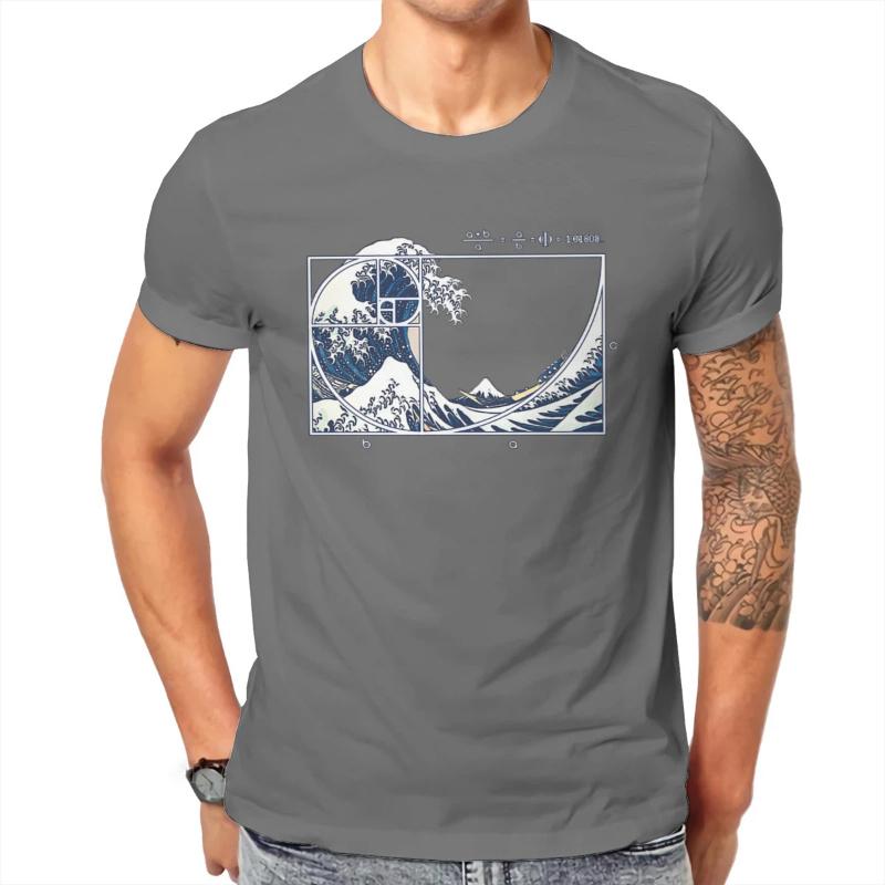 Math Mathematics Meme The Great Fibonacci Wave Tshirt Vintage Alternative Men's Streetwear Tops Cotton Crewneck T Shirt