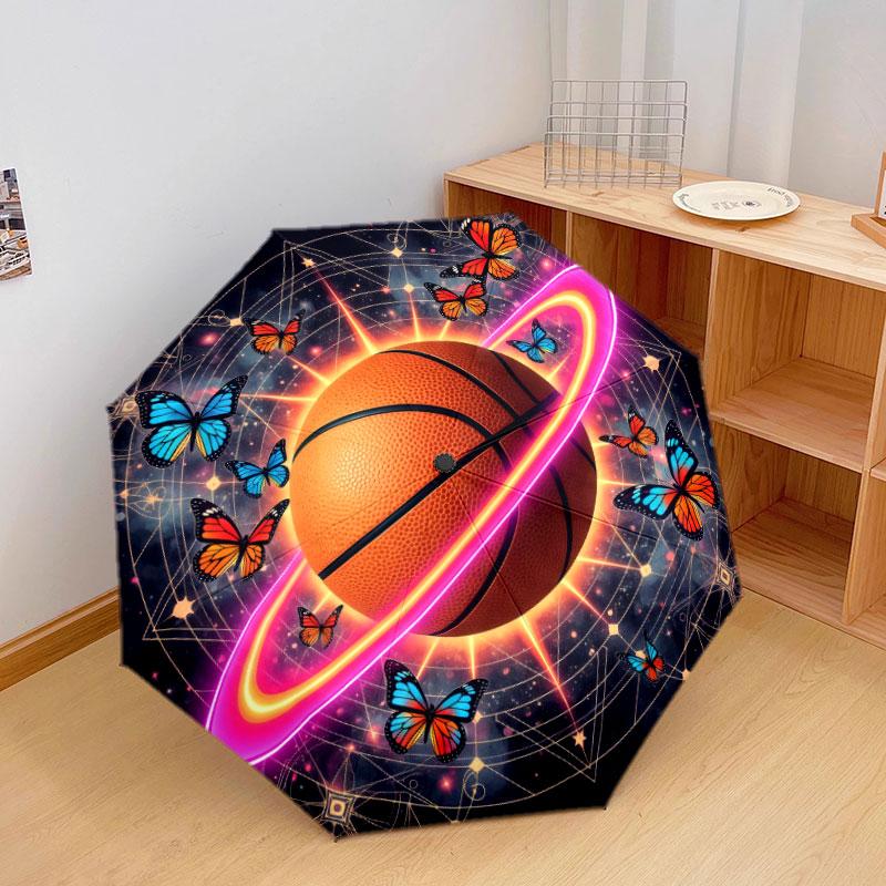 StarRingball Pattern Pattern New Style Umbrella, 1 Piece Automatic Folding Umbrella, Portable Travel Umbrella, Outdoor Umbrella, Birthday Gift