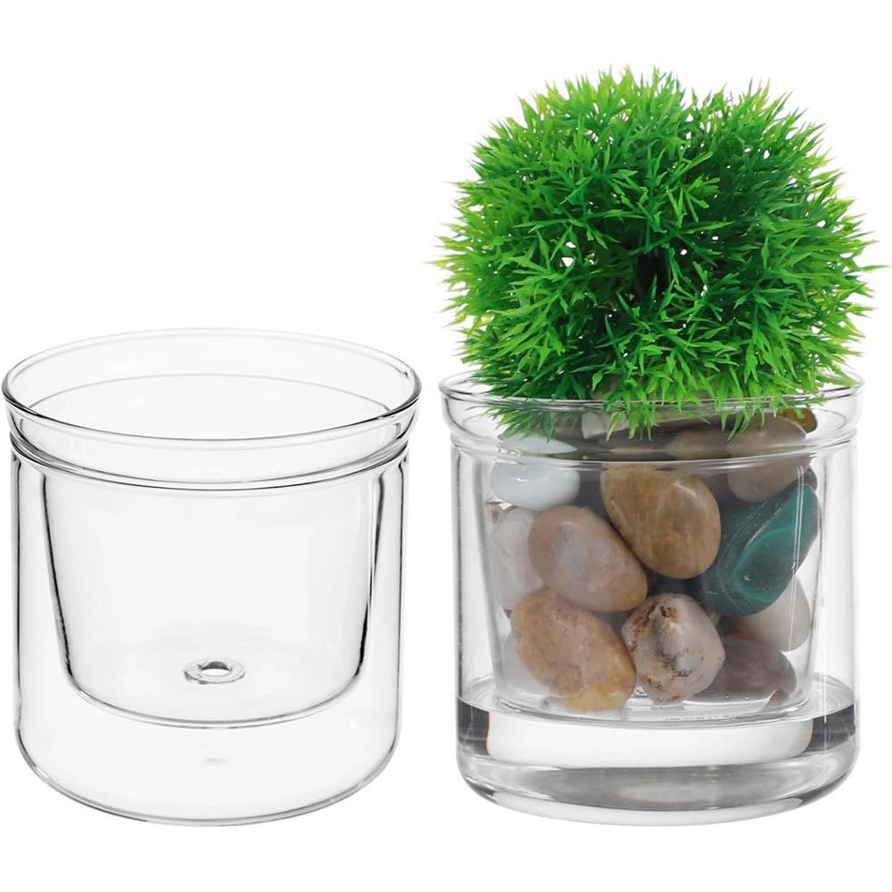 Self Watering Pot for Indoor Plants,with Saucer Reservoir Drainage Holes Bottom for African Violet Orchid Flowers Houseplant