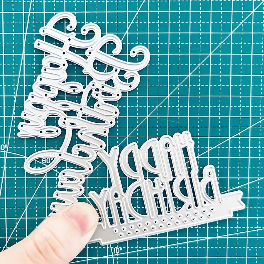 2Pcs/Set Happy Birthday Metal Cutting Dies Stencil for DIY Scrapbooking Photo Album Embossing Paper Cards Crafts Diecuts