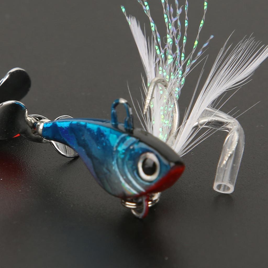 Sequin Luminous Simulation Artificial Fishing Lure Bait with Rotation VIB Fish Shape