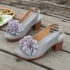 Plus-size High-heeled Women's Shoes with Open-toe Beach Flip-flops